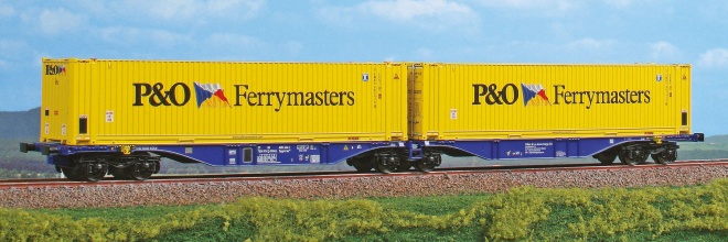 Articulated Container car type Sggmrss 90 of Crossrail loaded with containers P&O<br /><a href='images/pictures/ACME/282161_c.jpg' target='_blank'>Full size image</a>